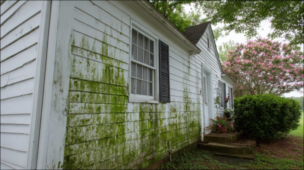 green algae siding Charlotte NC north side mildew