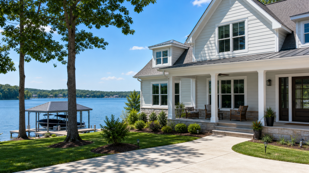 pressure washing Lake Norman NC lakefront home