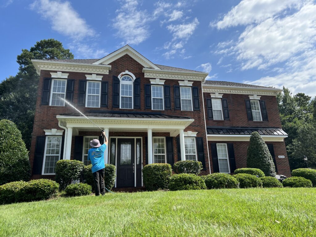 Power Wash Charlotte professional soft wash technician Charlotte NC