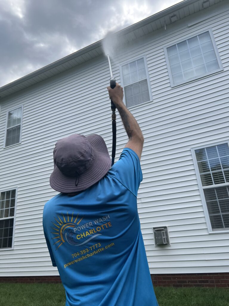 spring house washing Charlotte NC soft wash mildew removal